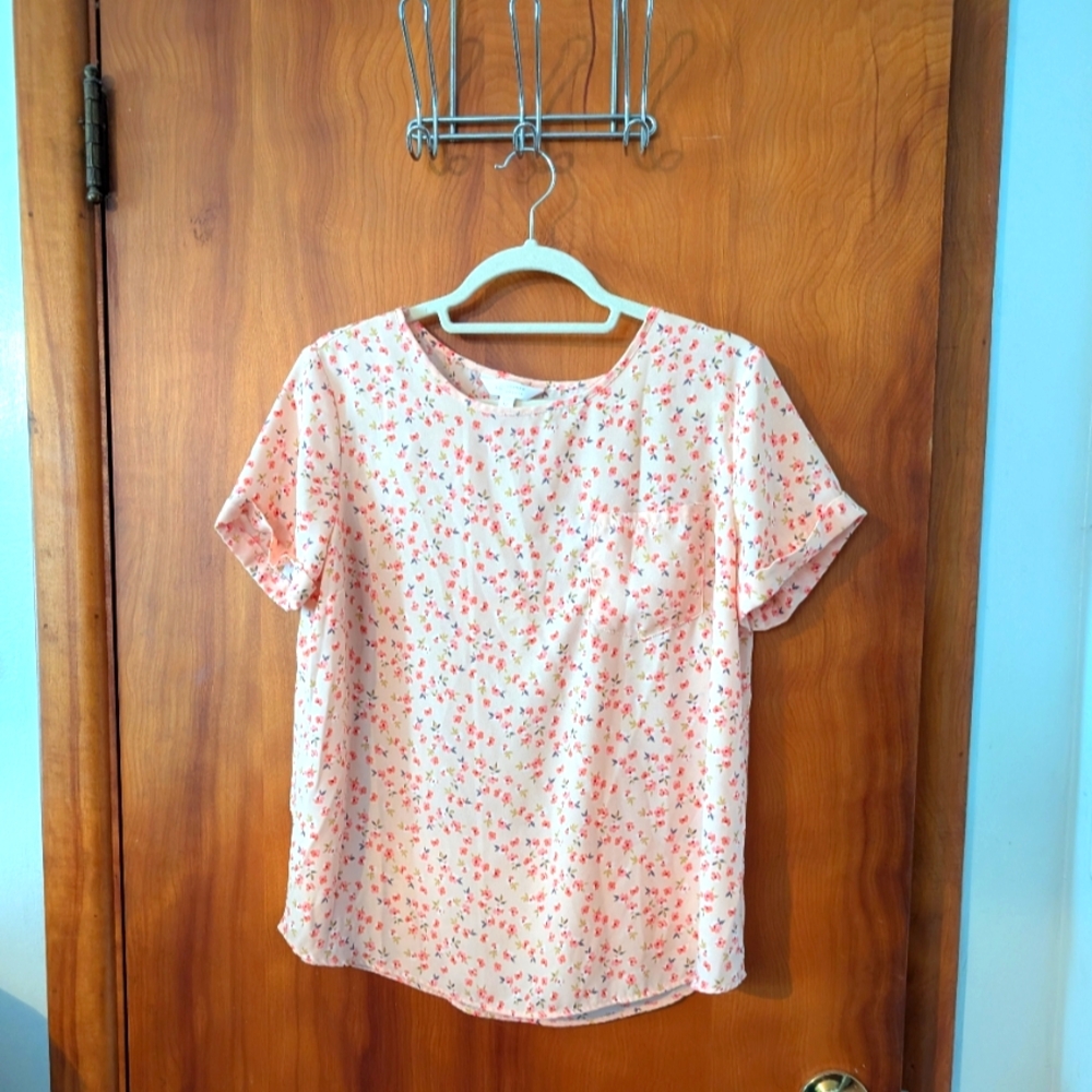 Lauren Conrad Floral Pink Women's Top